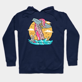 Octopus Attacks a Skeleton Surfer Hoodie